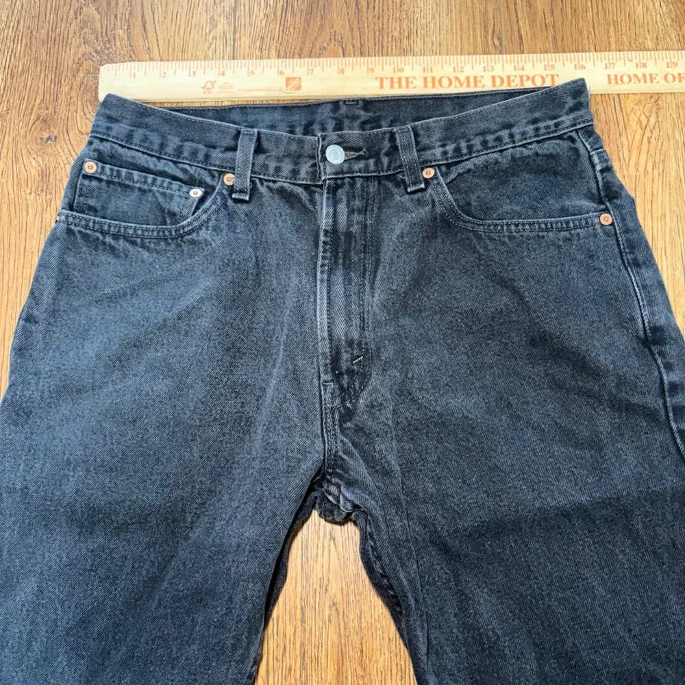 Y2K Levis 505 Regular Fit Faded Black Jeans Men 32x30 Straight Leg Denim Batwing